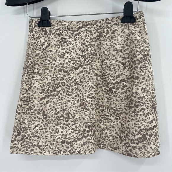 Free People Printed Fake Out Leopard Print Faux Wrap Mini Skirt - Picture 6 of 13